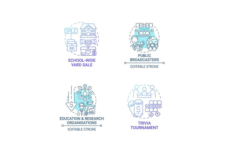 Fundraising concept icons bundle