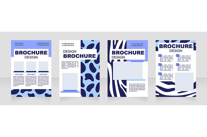 Fur print blank brochure layout design set