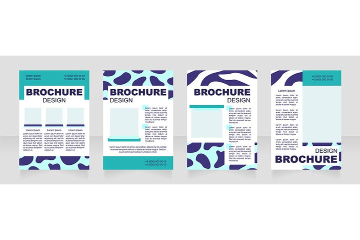 Fur print blank brochure layout design set