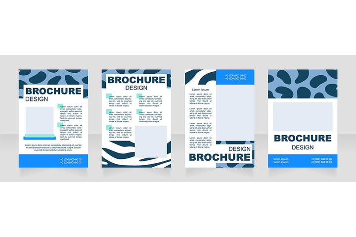 Fur print blank brochure layout design set