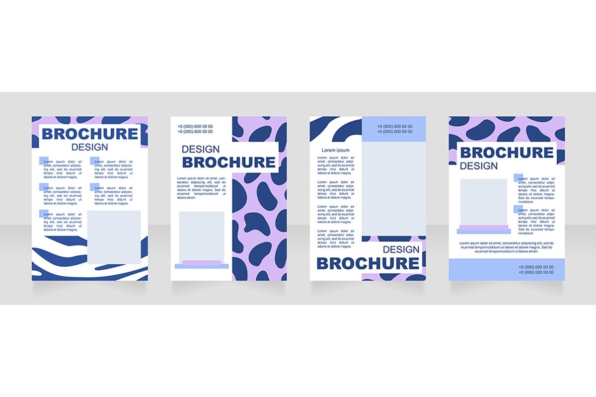 Fur print blank brochure layout design set