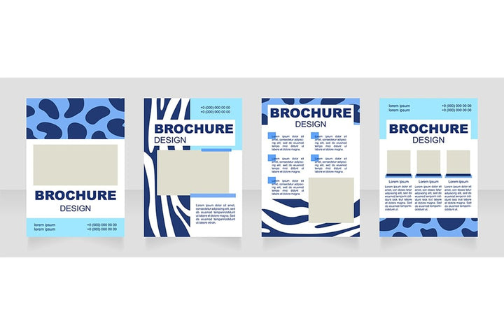 Fur print blank brochure layout design set