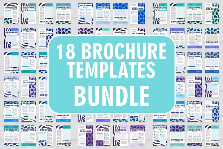 Fur print blank brochure layout design set