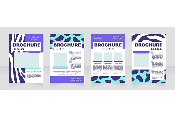 Fur print blank brochure layout design set