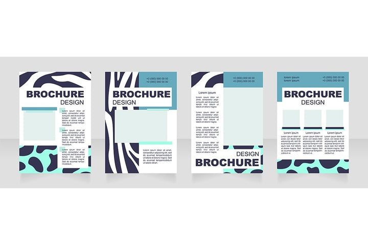 Fur print blank brochure layout design set