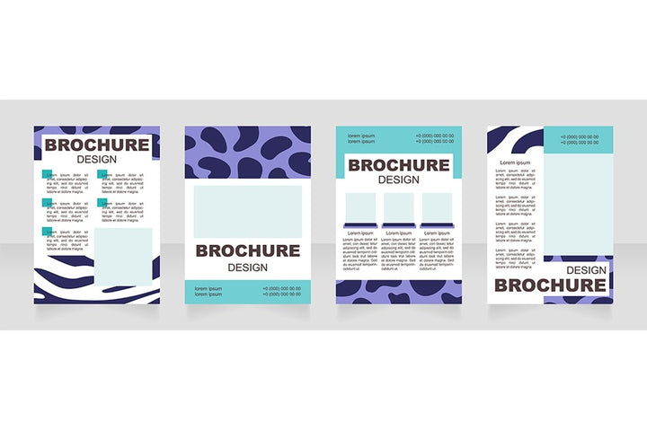 Fur print blank brochure layout design set