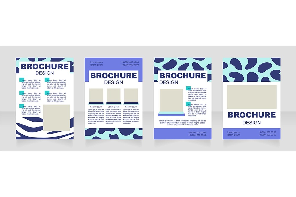 Fur print blank brochure layout design set