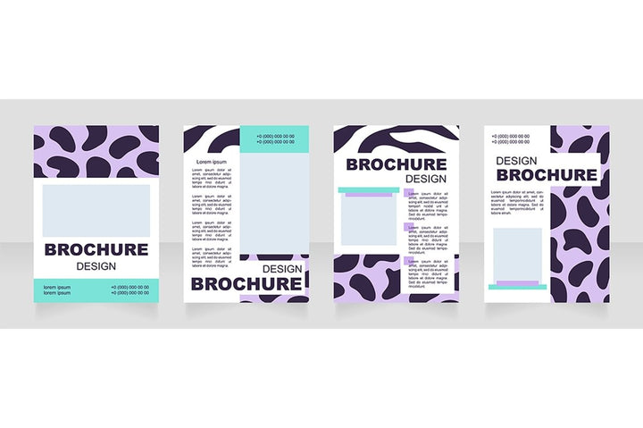 Fur print blank brochure layout design set