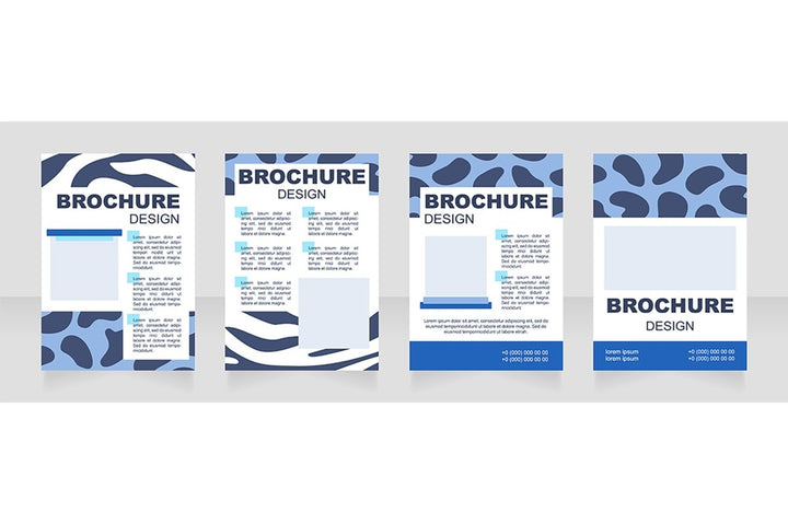 Fur print blank brochure layout design set