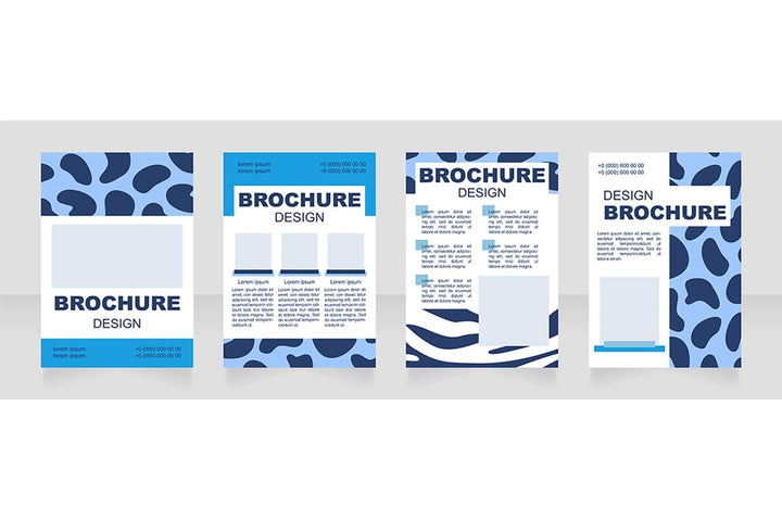 Fur print blank brochure layout design set