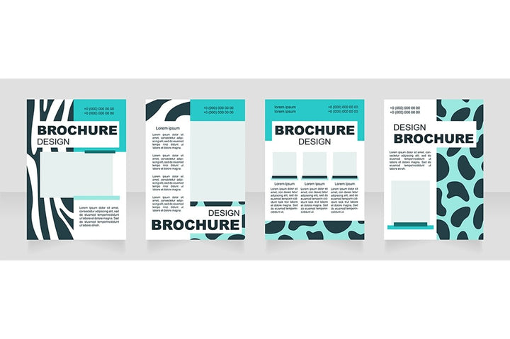Fur print blank brochure layout design set
