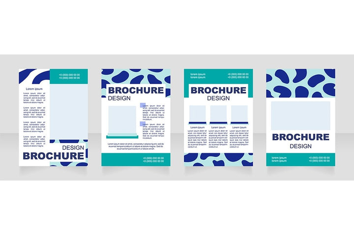 Fur print blank brochure layout design set