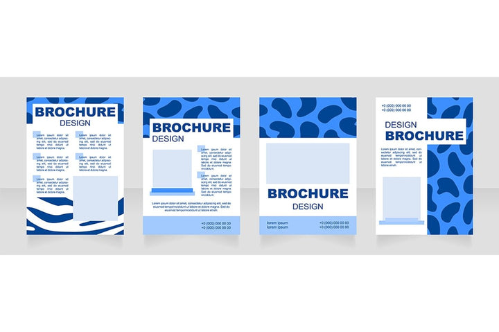 Fur print blank brochure layout design set
