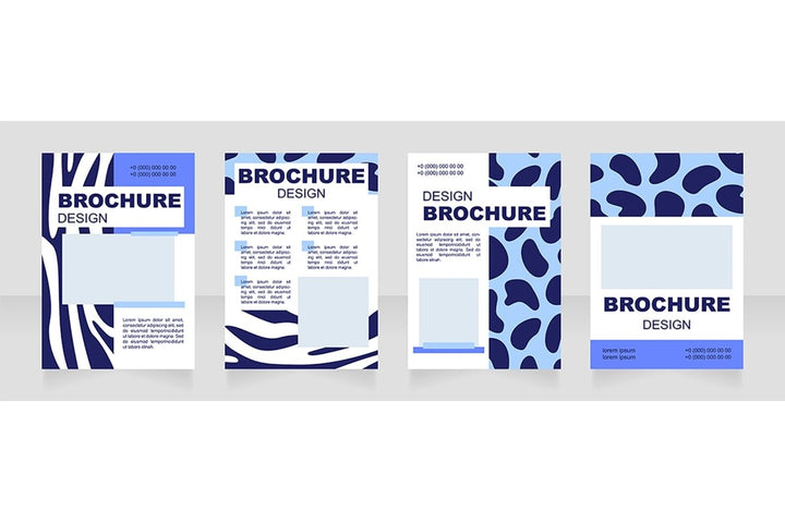 Fur print blank brochure layout design set
