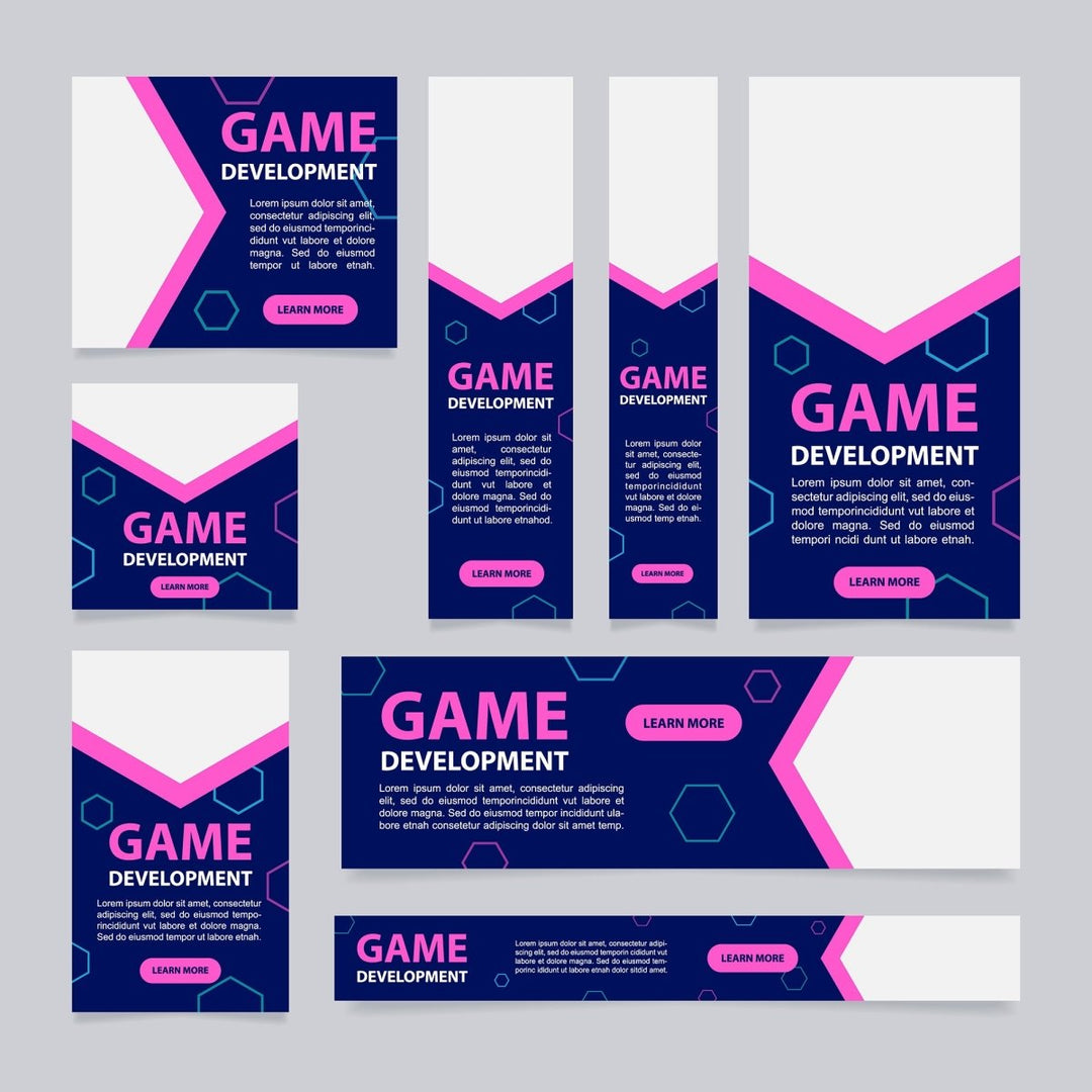 Game development course web banner design template