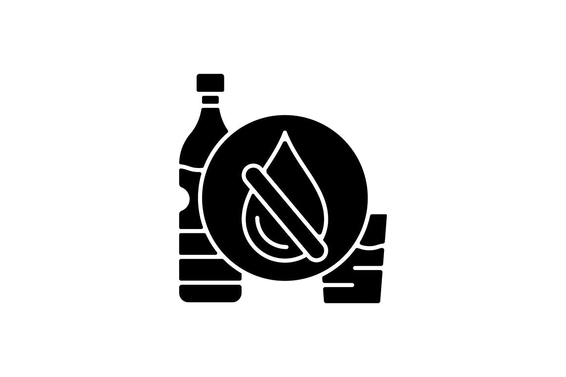 Global water crisis black glyph icons set on white space
