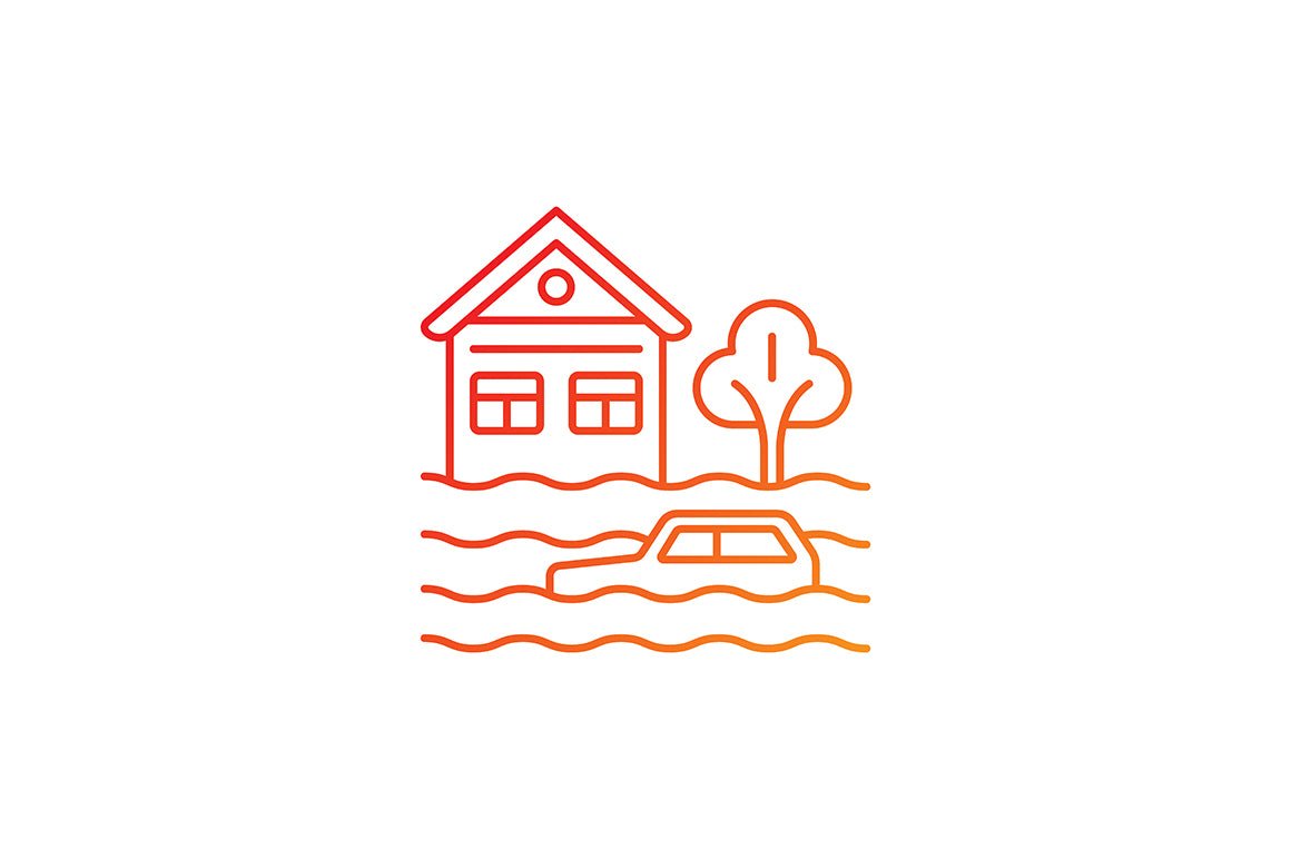 Global water crisis gradient linear vector icons set