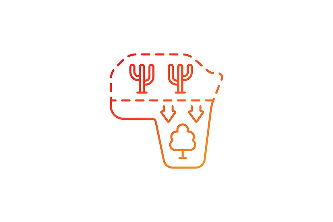 Global water crisis gradient linear vector icons set