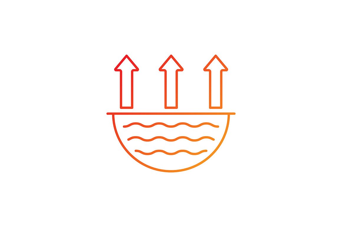 Global water crisis gradient linear vector icons set
