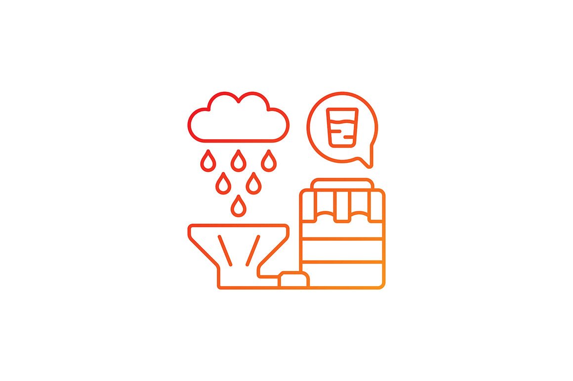 Global water crisis gradient linear vector icons set
