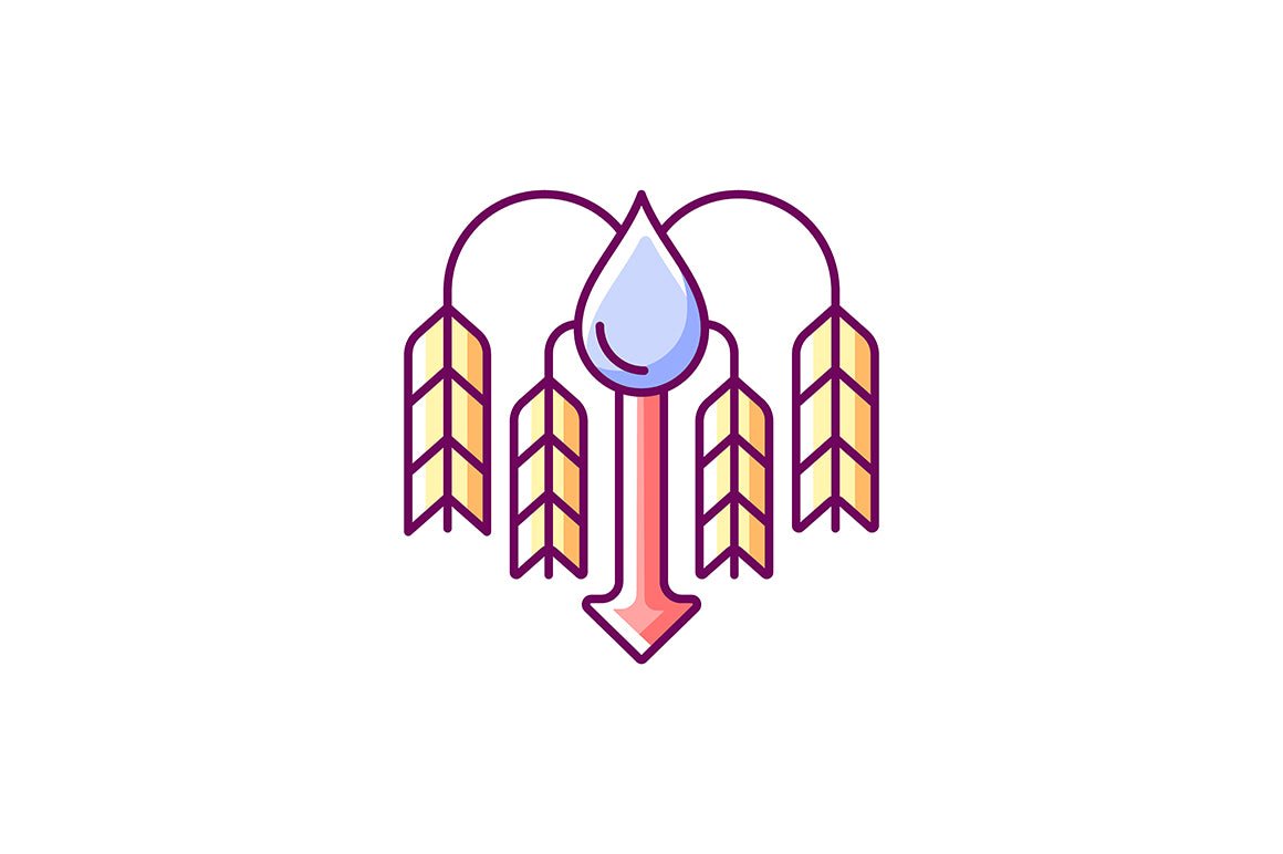 Global water crisis RGB color icons set