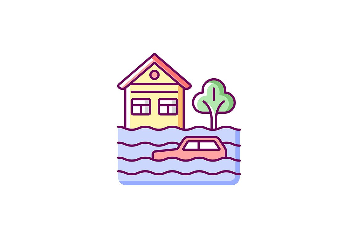 Global water crisis RGB color icons set