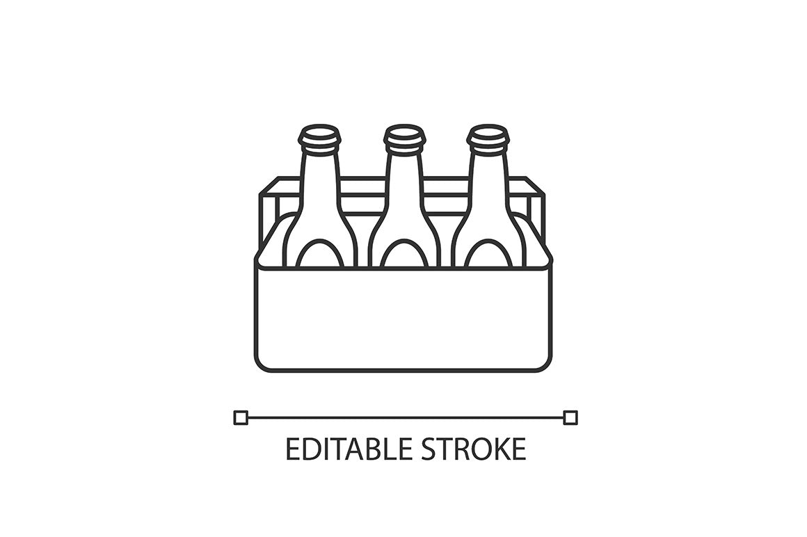 Groceries category pixel perfect linear icons set