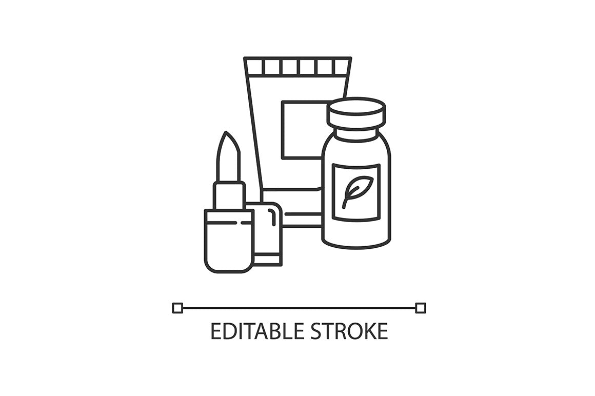 Groceries category pixel perfect linear icons set