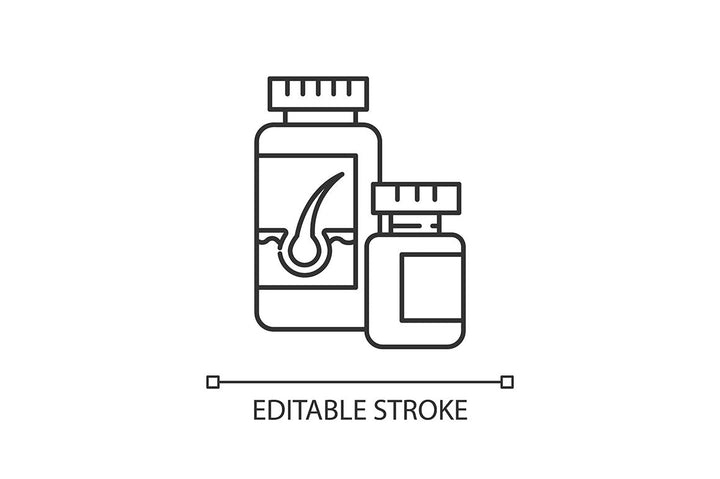 Hair loss pixel perfect linear icons set