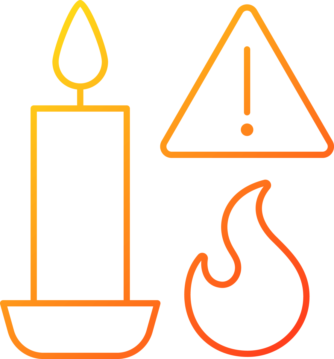 Handmade candles label gradient linear vector manual label icons set