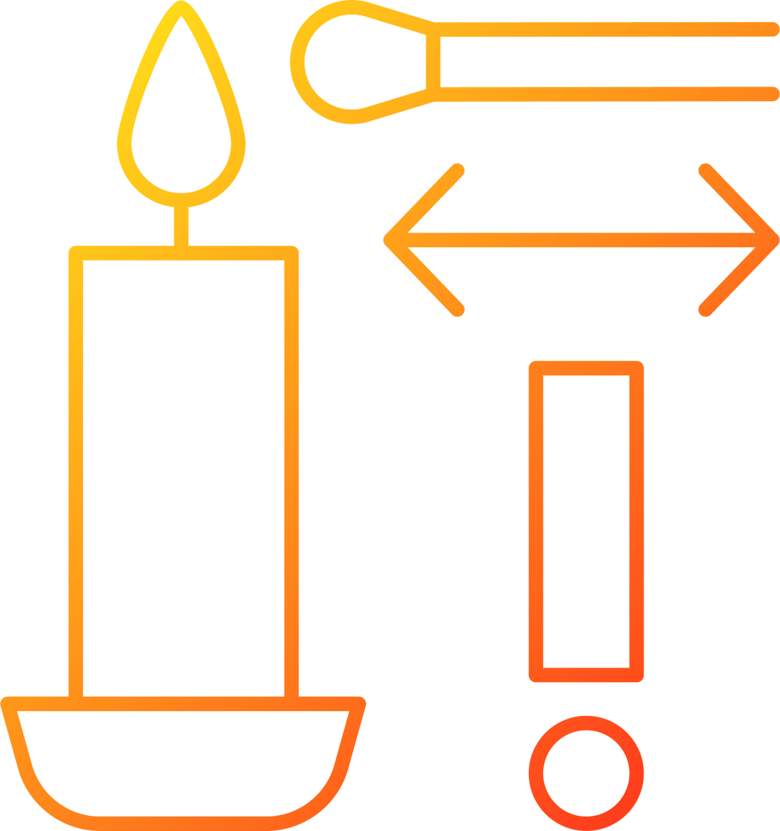 Handmade candles label gradient linear vector manual label icons set