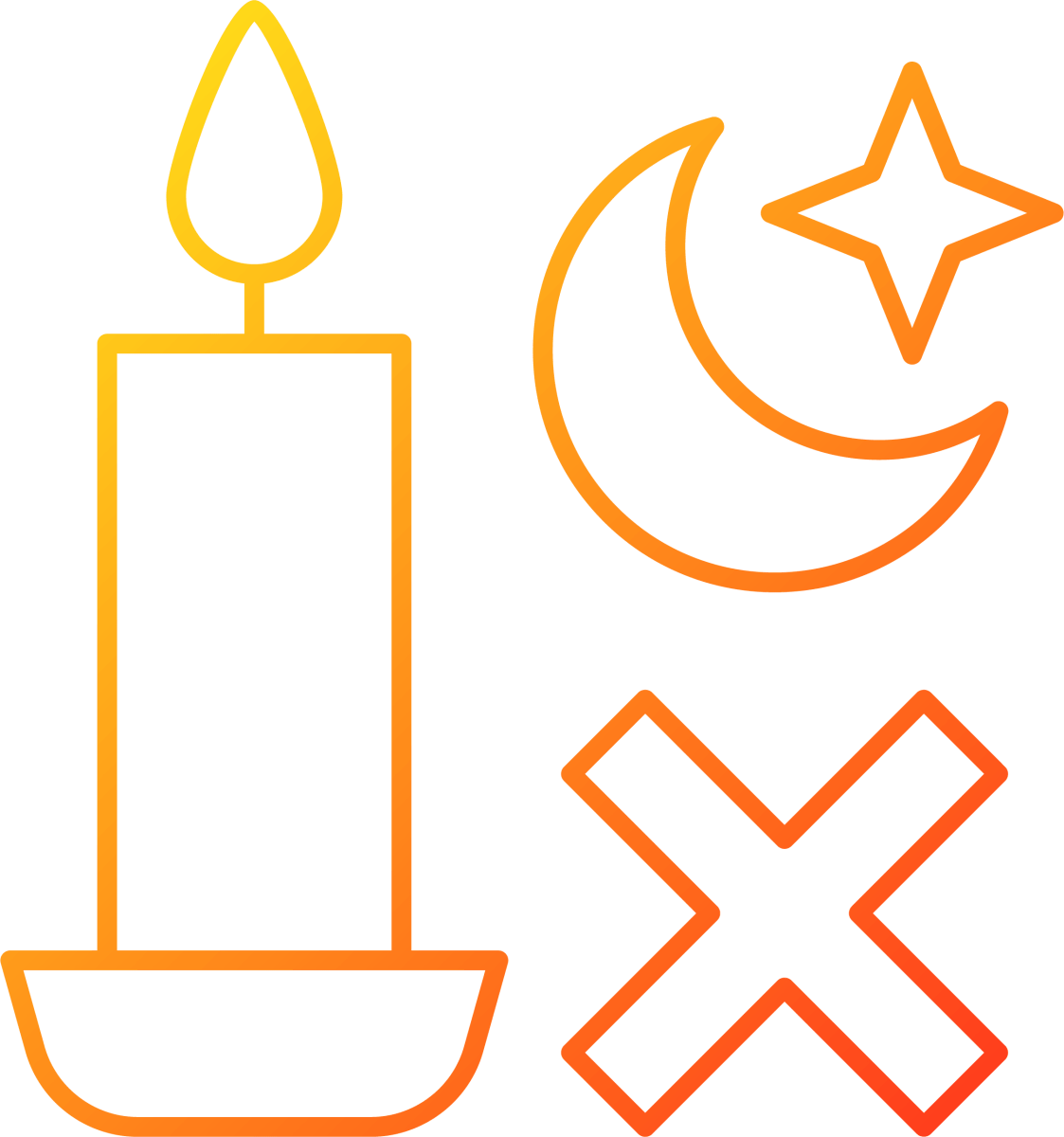 Handmade candles label gradient linear vector manual label icons set