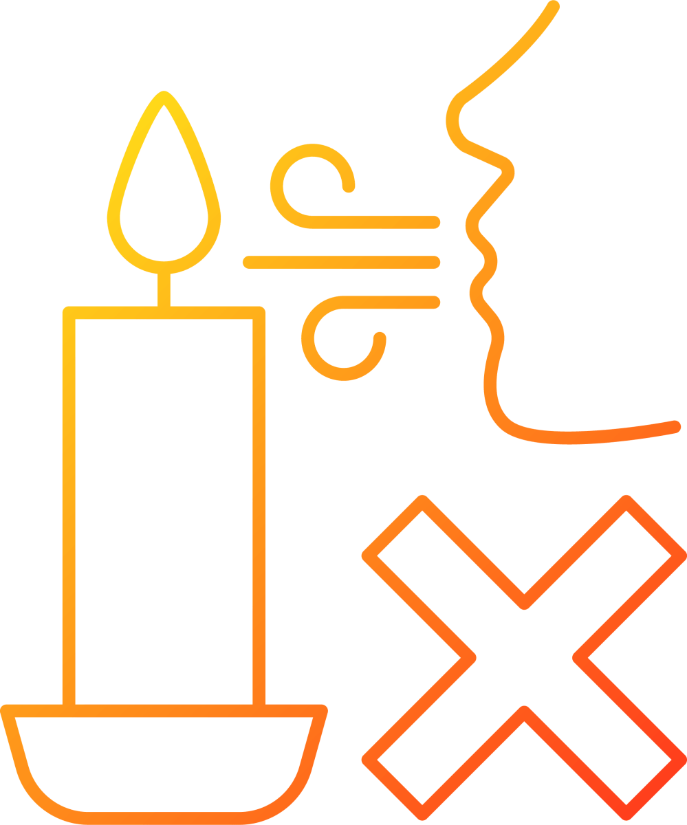 Handmade candles label gradient linear vector manual label icons set