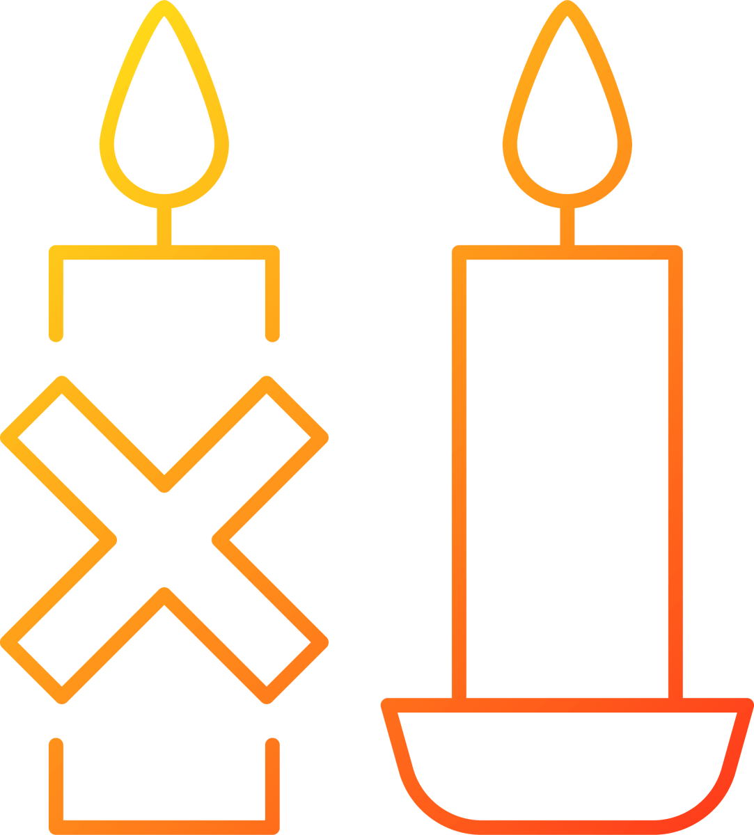 Handmade candles label gradient linear vector manual label icons set