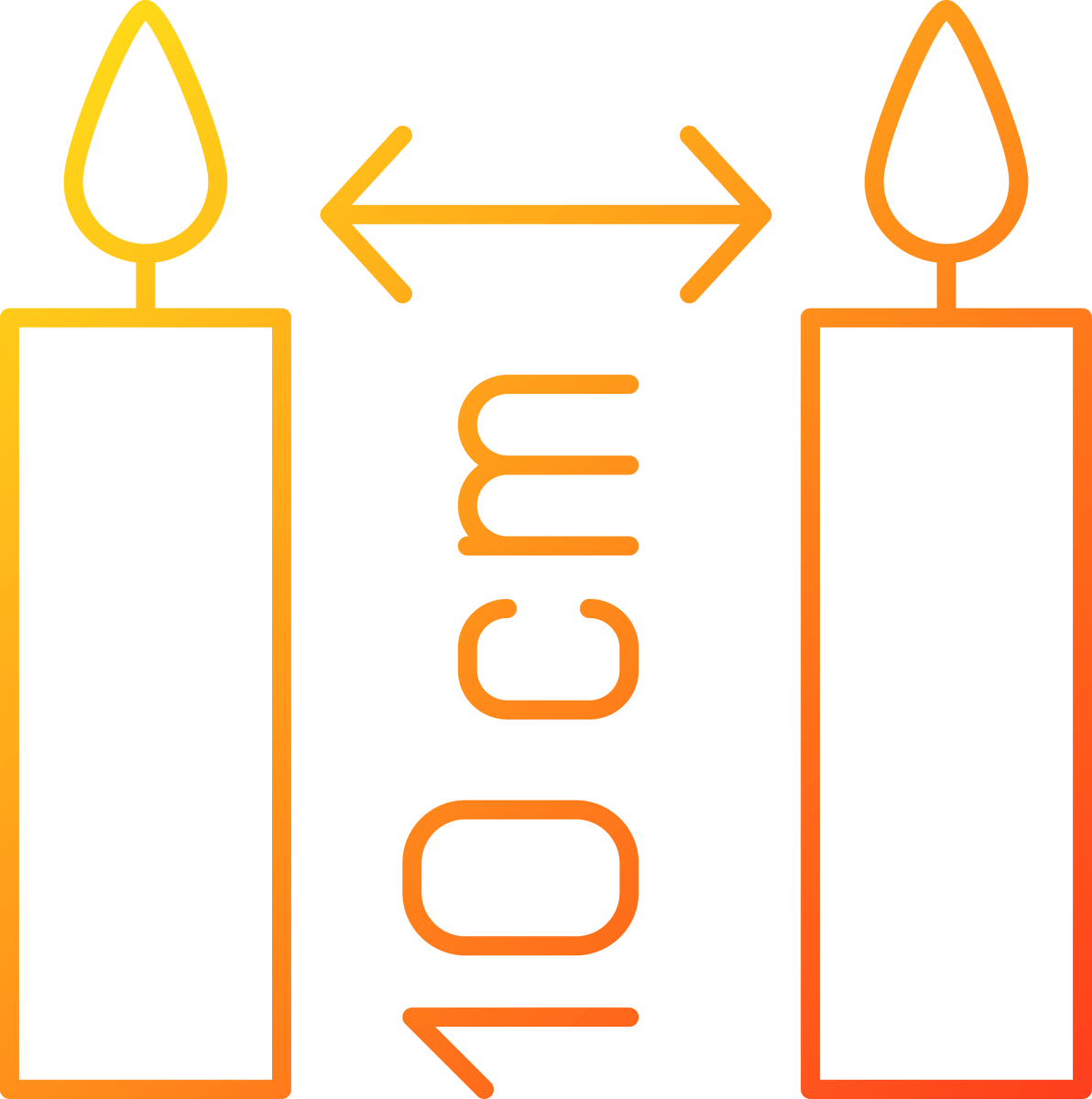 Handmade candles label gradient linear vector manual label icons set