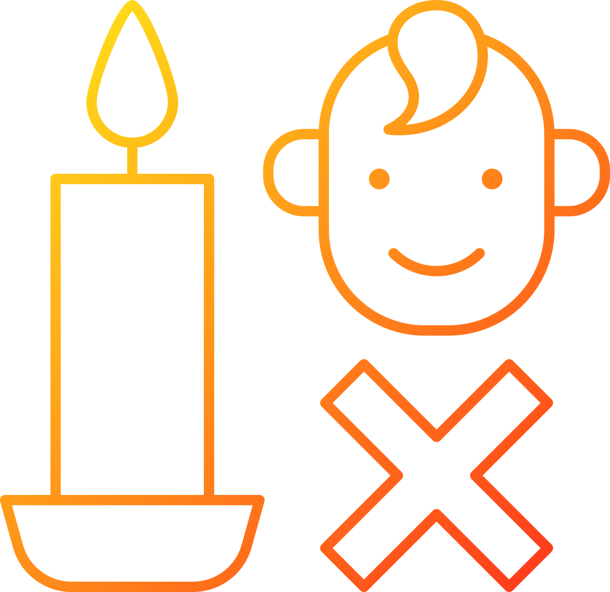 Handmade candles label gradient linear vector manual label icons set