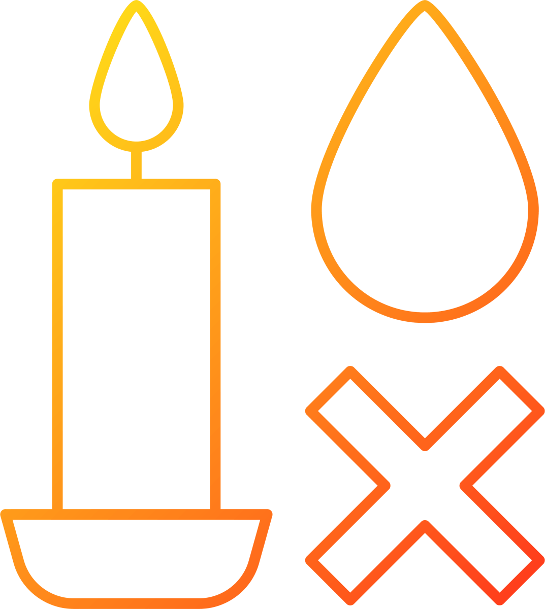 Handmade candles label gradient linear vector manual label icons set