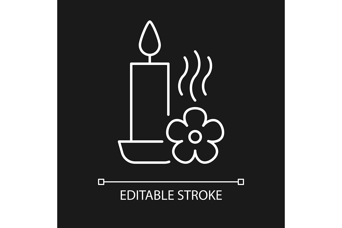 Handmade candles label linear manual label icons set for dark and light mode