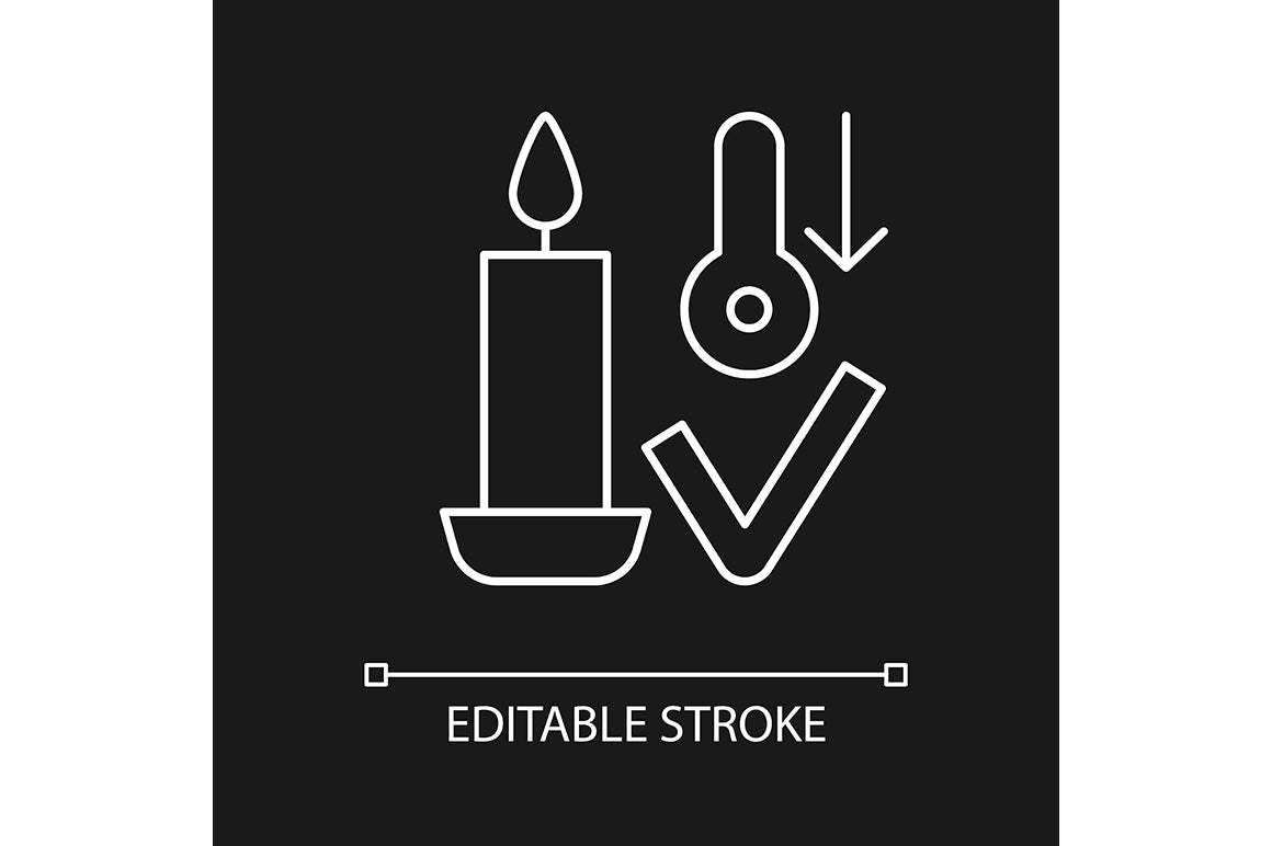 Handmade candles label linear manual label icons set for dark and light mode