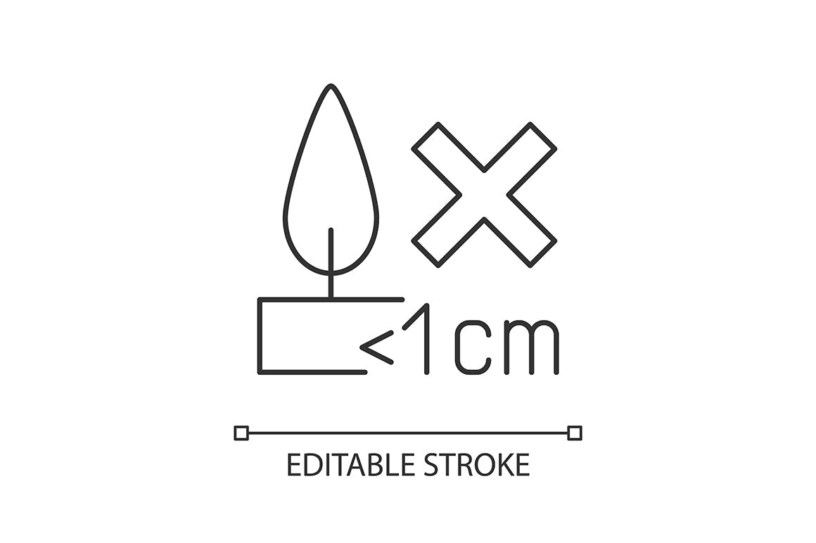 Handmade candles label linear manual label icons set for dark and light mode