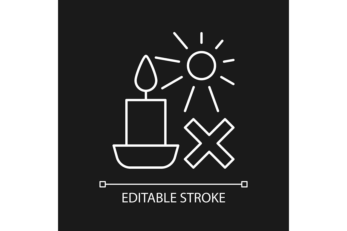Handmade candles label linear manual label icons set for dark and light mode