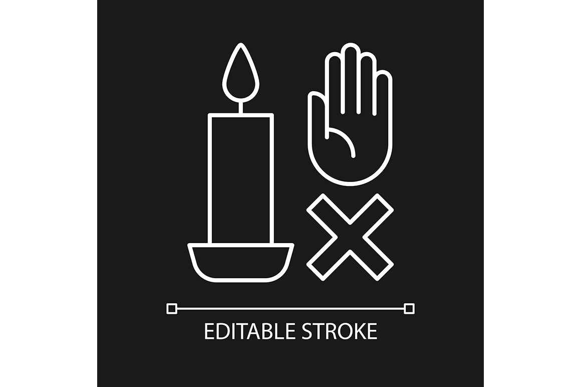Handmade candles label linear manual label icons set for dark and light mode