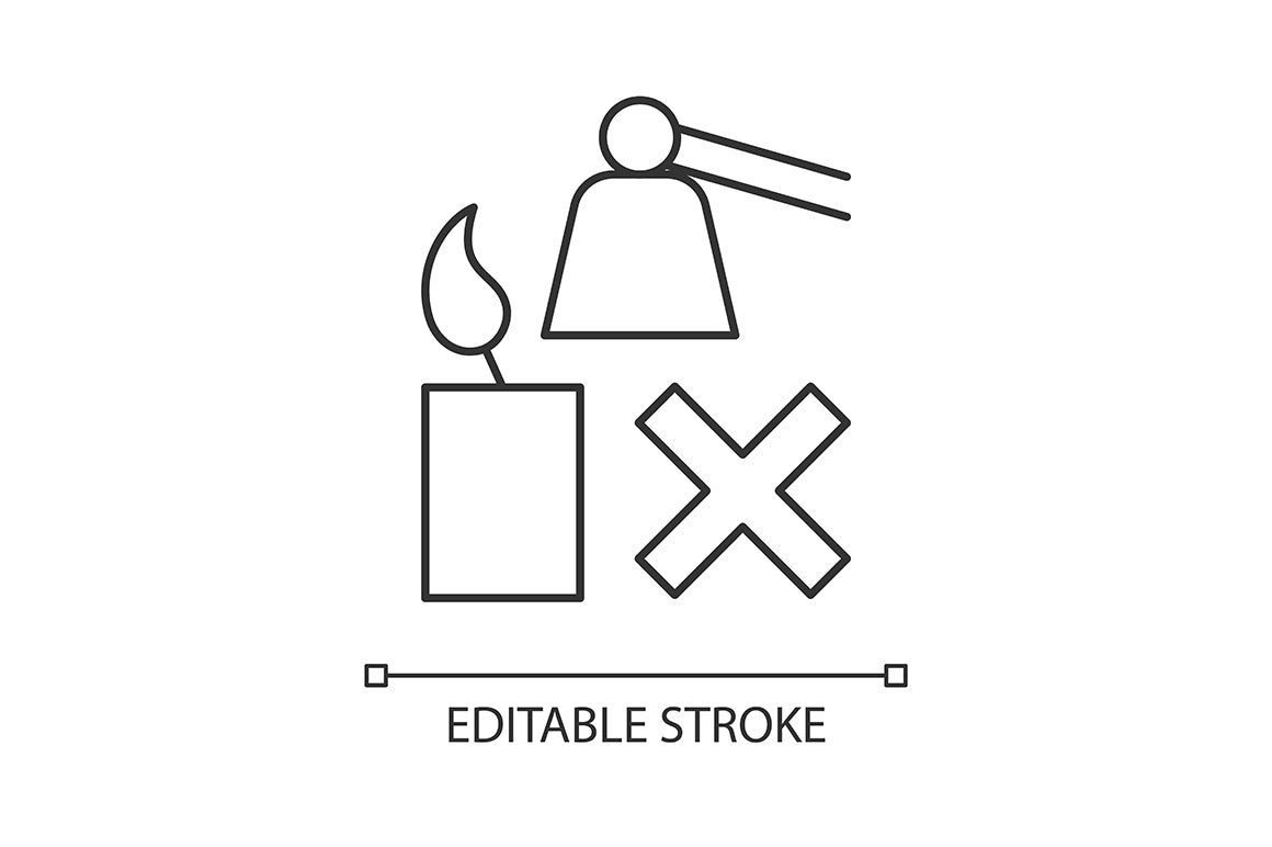 Handmade candles label linear manual label icons set for dark and light mode