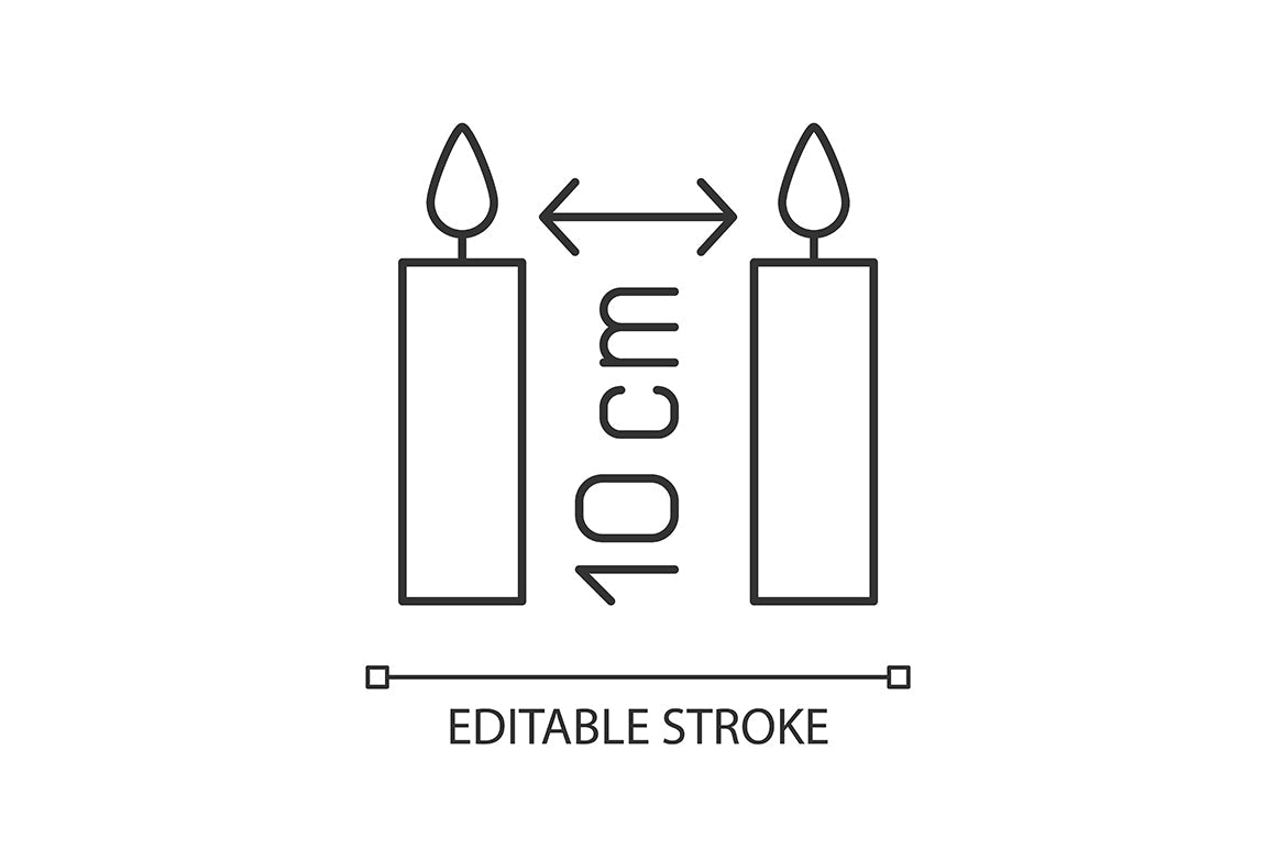 Handmade candles label linear manual label icons set for dark and light mode