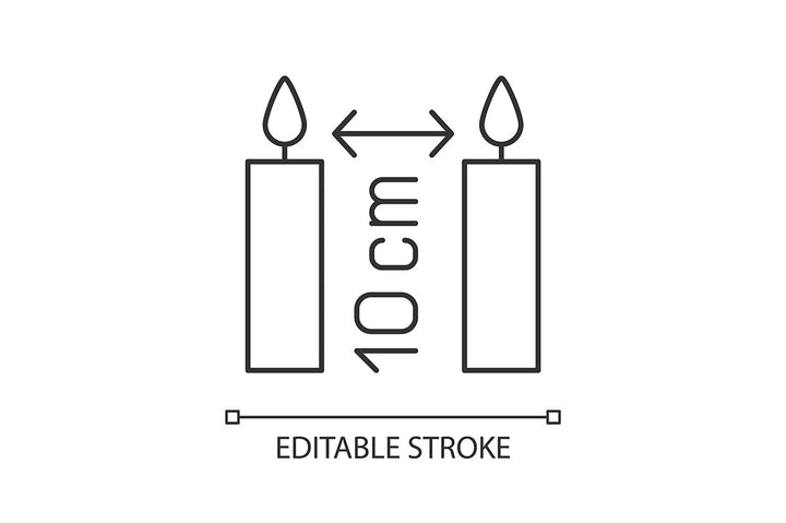 Handmade candles label linear manual label icons set for dark and light mode