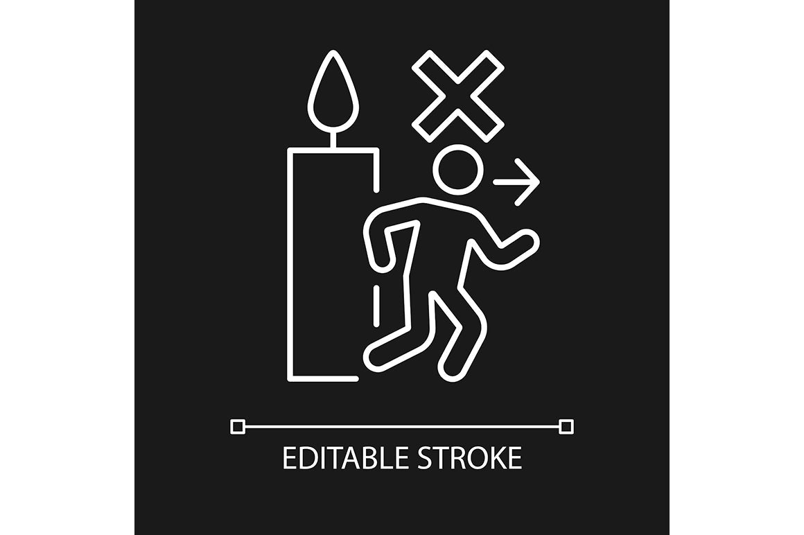 Handmade candles label linear manual label icons set for dark and light mode