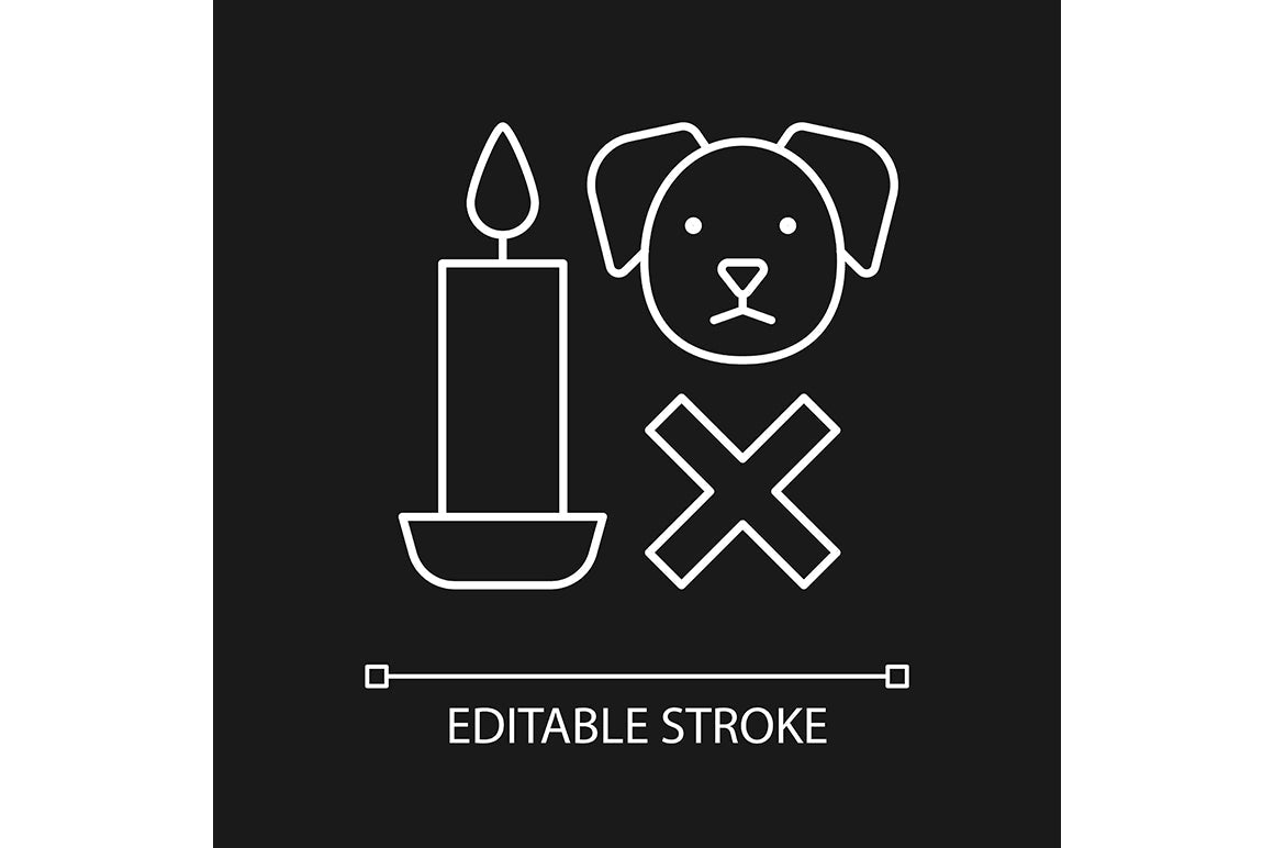 Handmade candles label linear manual label icons set for dark and light mode