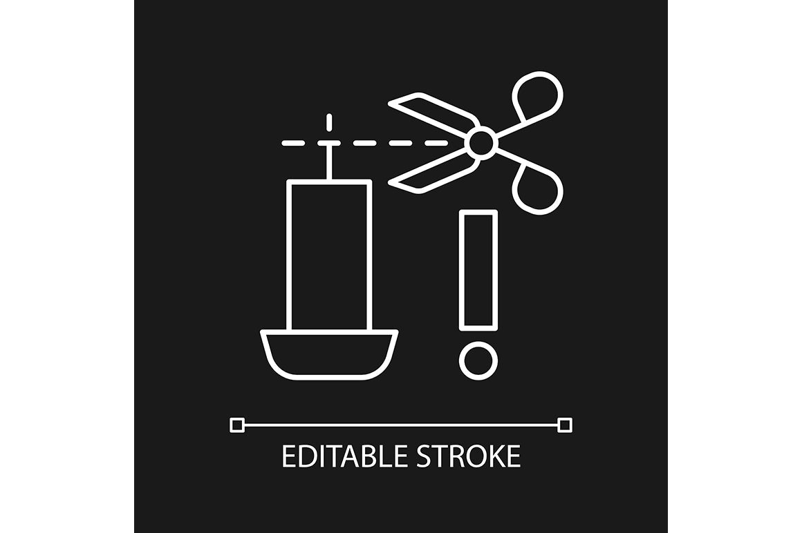 Handmade candles label linear manual label icons set for dark and light mode