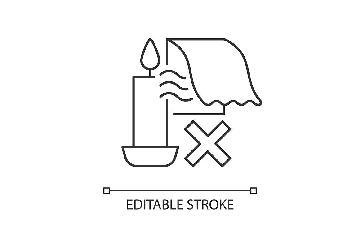 Handmade candles label linear manual label icons set for dark and light mode
