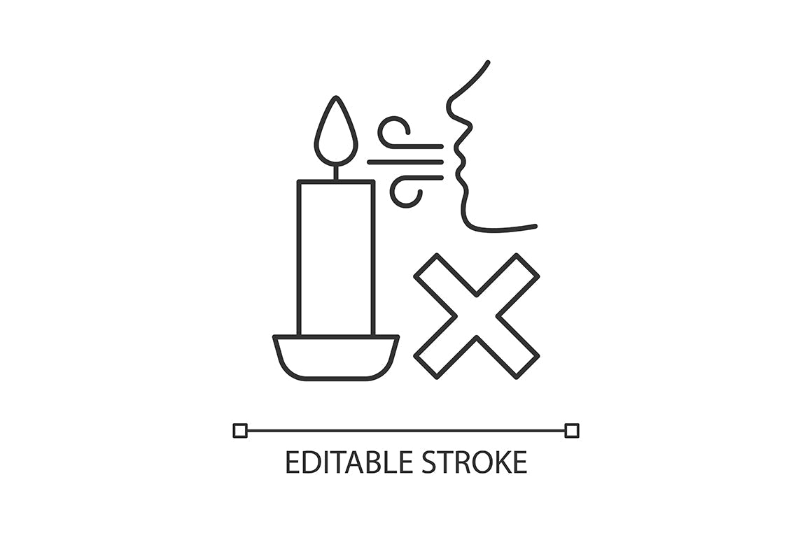 Handmade candles label linear manual label icons set for dark and light mode